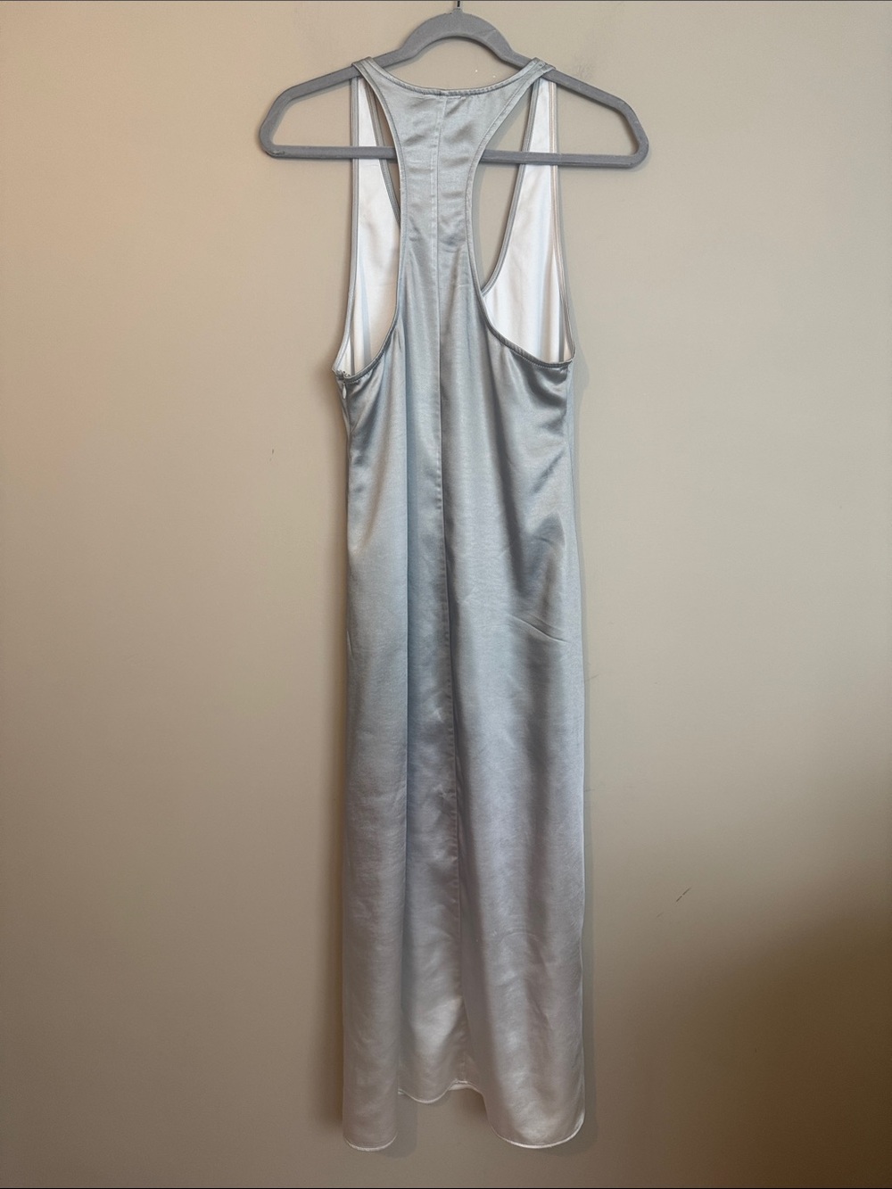 OPEN EDIT Racerback Satin Maxi Dress In Green Ombre, Size Medium - Picture 6 of 10